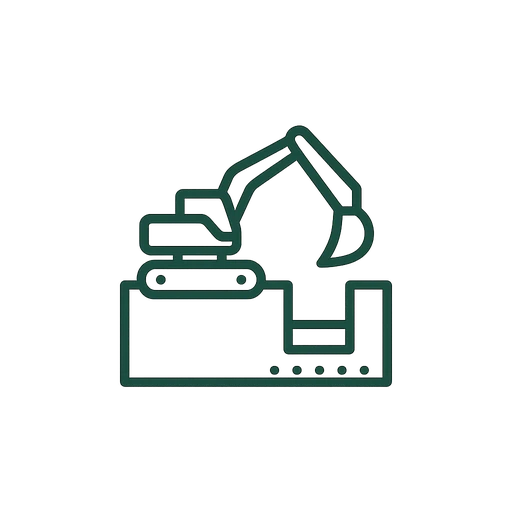 Excavator bucket icon representing foundation and basement excavation