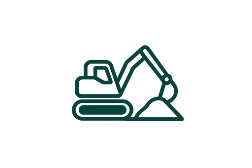 Bulldozer blade icon representing site grading and dirt work